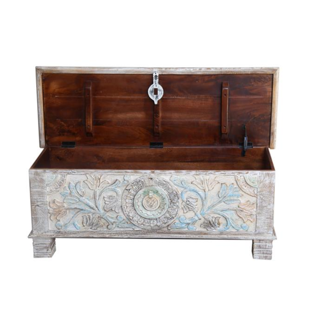 Arca Monolito de Mango – Baúl de Madera Maciza (116 cm)