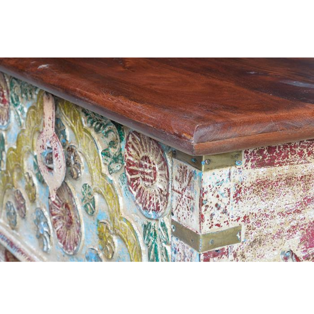 Arca Caleidoscopio – Baúl Étnico Multicolor (80 cm)