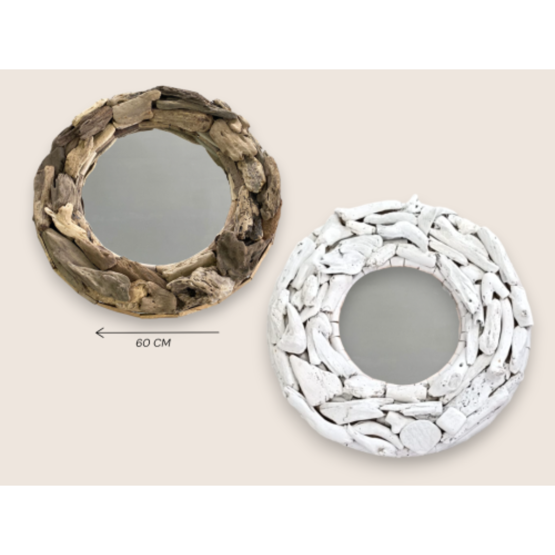 Espejo Aura de Deriva – Redondo en Madera (60 cm)
