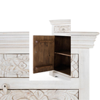 Aparador Catedral Blanco Imperial – Mango Macizo y Tallado Integral (180 cm)