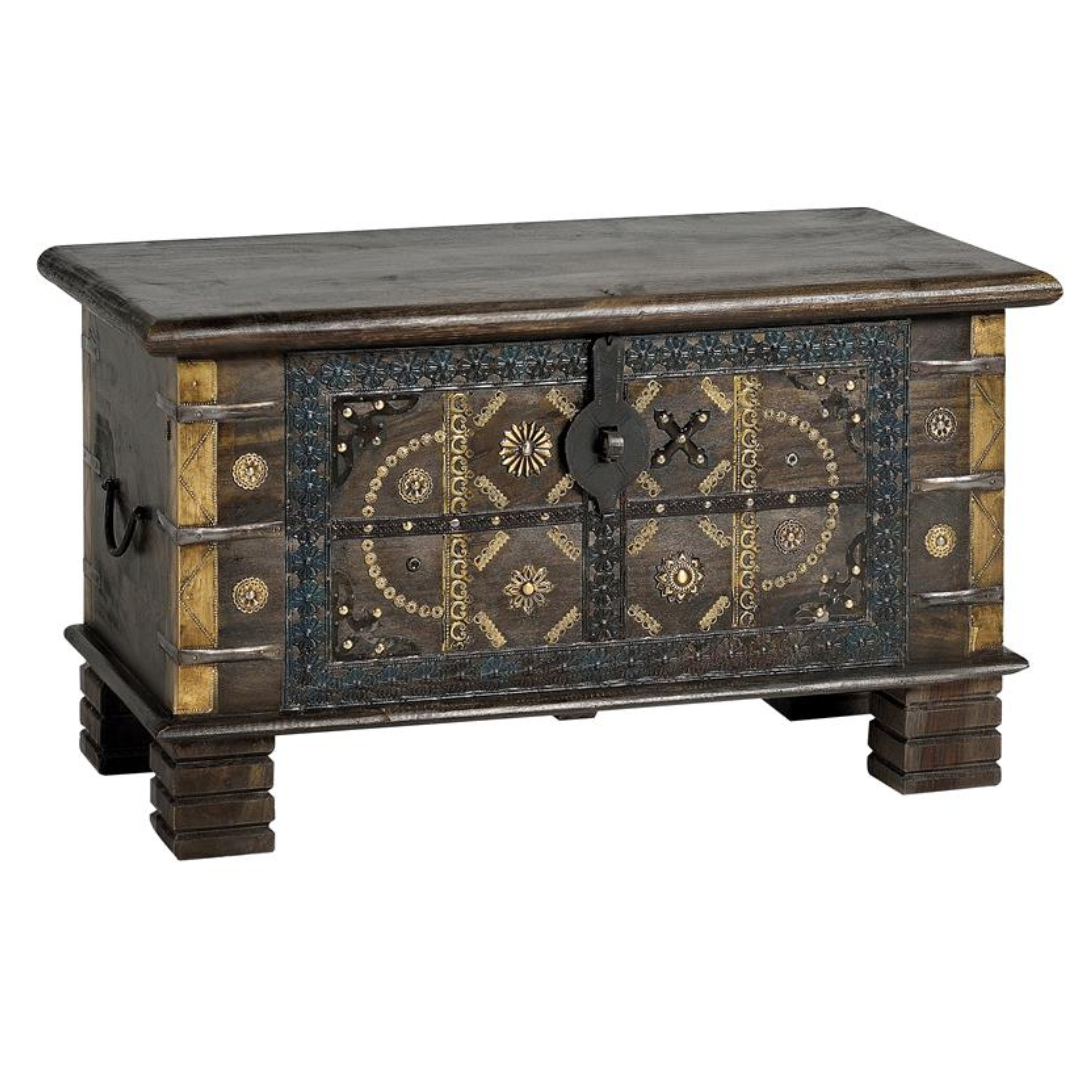 Arca Sombra de Bronce – Baúl de Mango y Metal (80 cm)