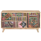 Mueble TV/Cómoda Cromía Compacta – Mango y Detalles Multicolor (100 cm)