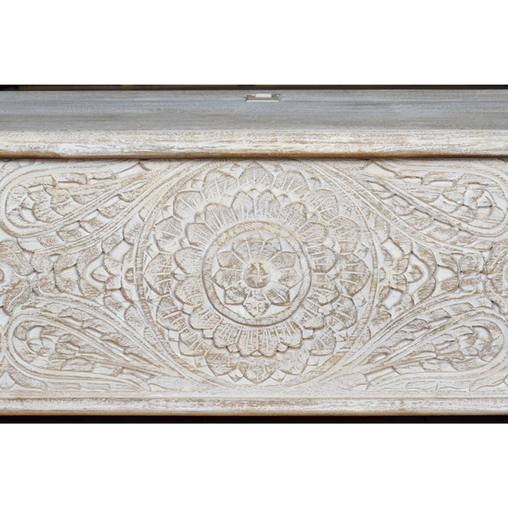 Arca Palacio del Sol – Baúl de Mango Tallado XL (150 cm)