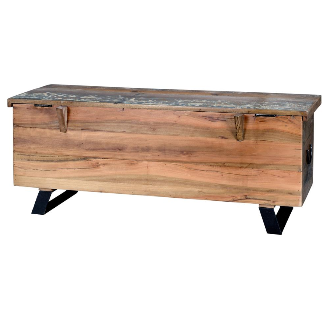 Arca Legado Urbano – Baúl de Madera Reciclada y Hierro (116 cm)