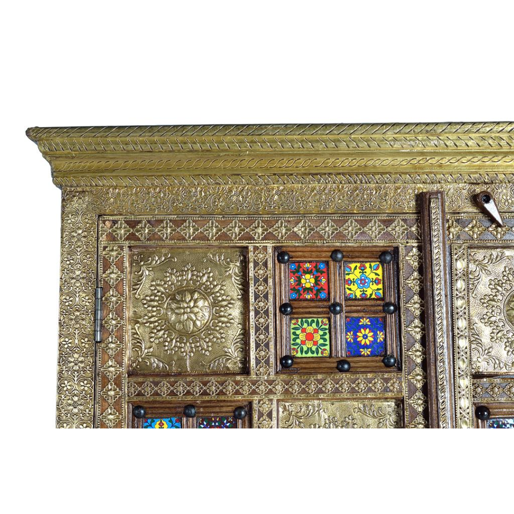 Armario Alcázar Étnico – Acacia, Azulejo y Bronce Repujado (180 cm)