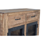 Aparador Taller Industrial – Mango Natural y Ruedas de Forja (100 cm)