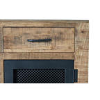 Aparador Taller Industrial – Mango Natural y Ruedas de Forja (100 cm)