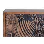 Aparador Corteza de Acacia – Madera Maciza Tallada de 4 Puertas (190 cm)