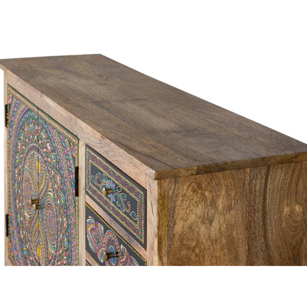 Aparador Caleidoscopio de Mango – Pintado a Mano (107 cm)