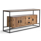 Aparador Estructura Industrial – Mango Natural y Acero (180 cm)