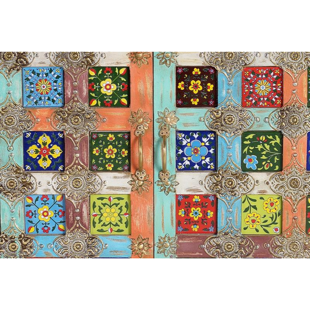 Aparador Palacio de Al-Ándalus – Mango, Azulejo y Bronce (90 cm)