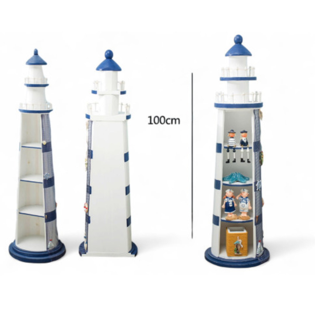 Estantería Gran Faro del Puerto – Librería de Madera (100 cm)