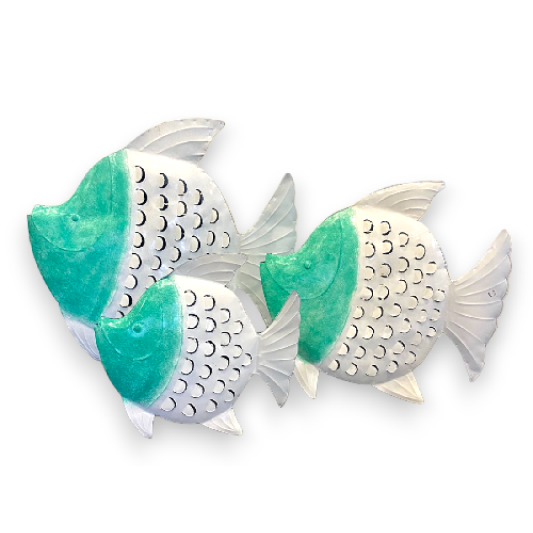 Decoración de Sobremesa - Pez Metal Indo Blanco