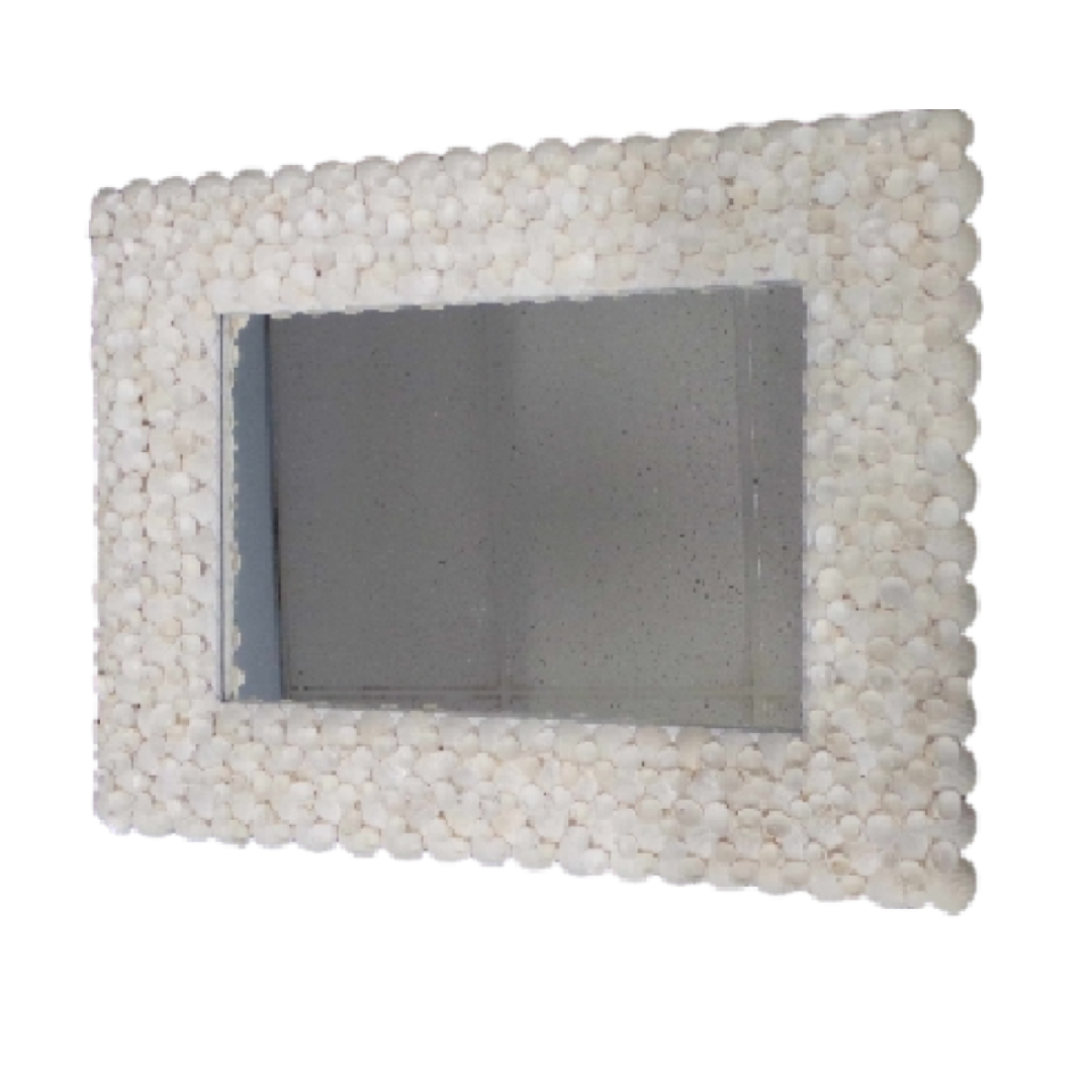 Espejo Nácar Rose – Silueta Clam Shell (43x33 cm)