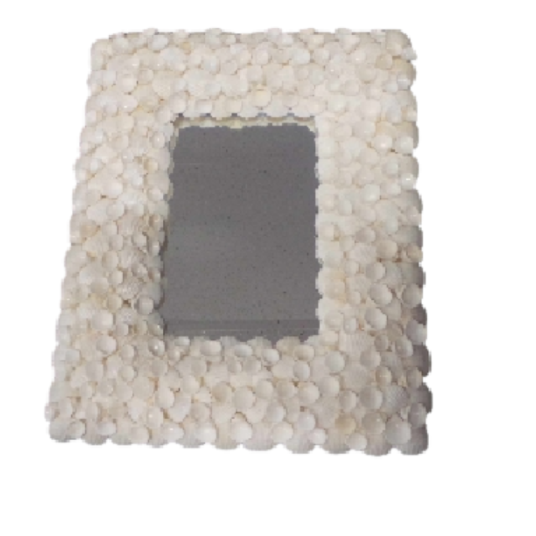 Mini Espejo Gota de Nácar – Silueta Clam Rose (23x19 cm)
