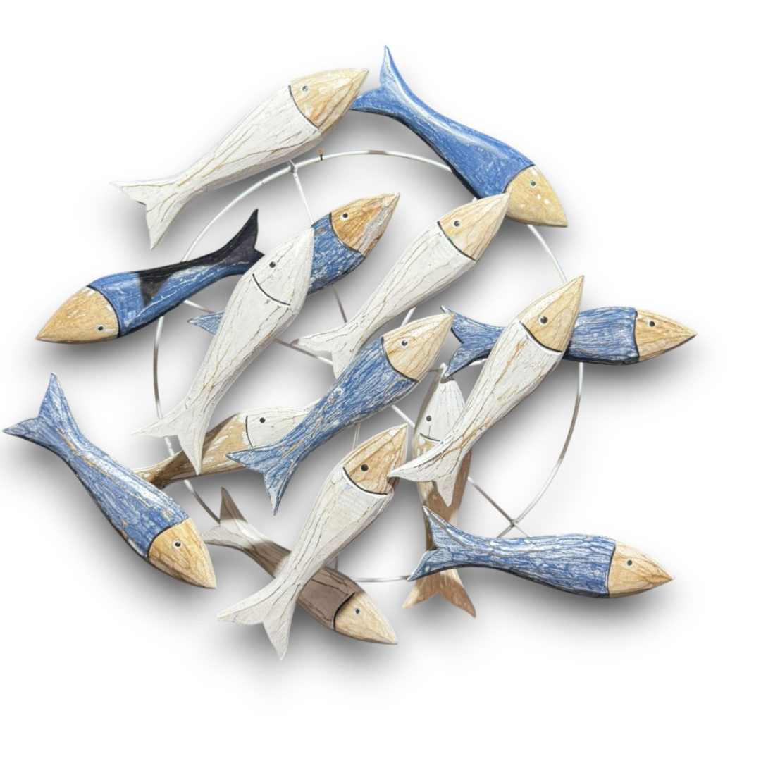 Corriente Marina – Surtido de Peces en Madera Artesanal