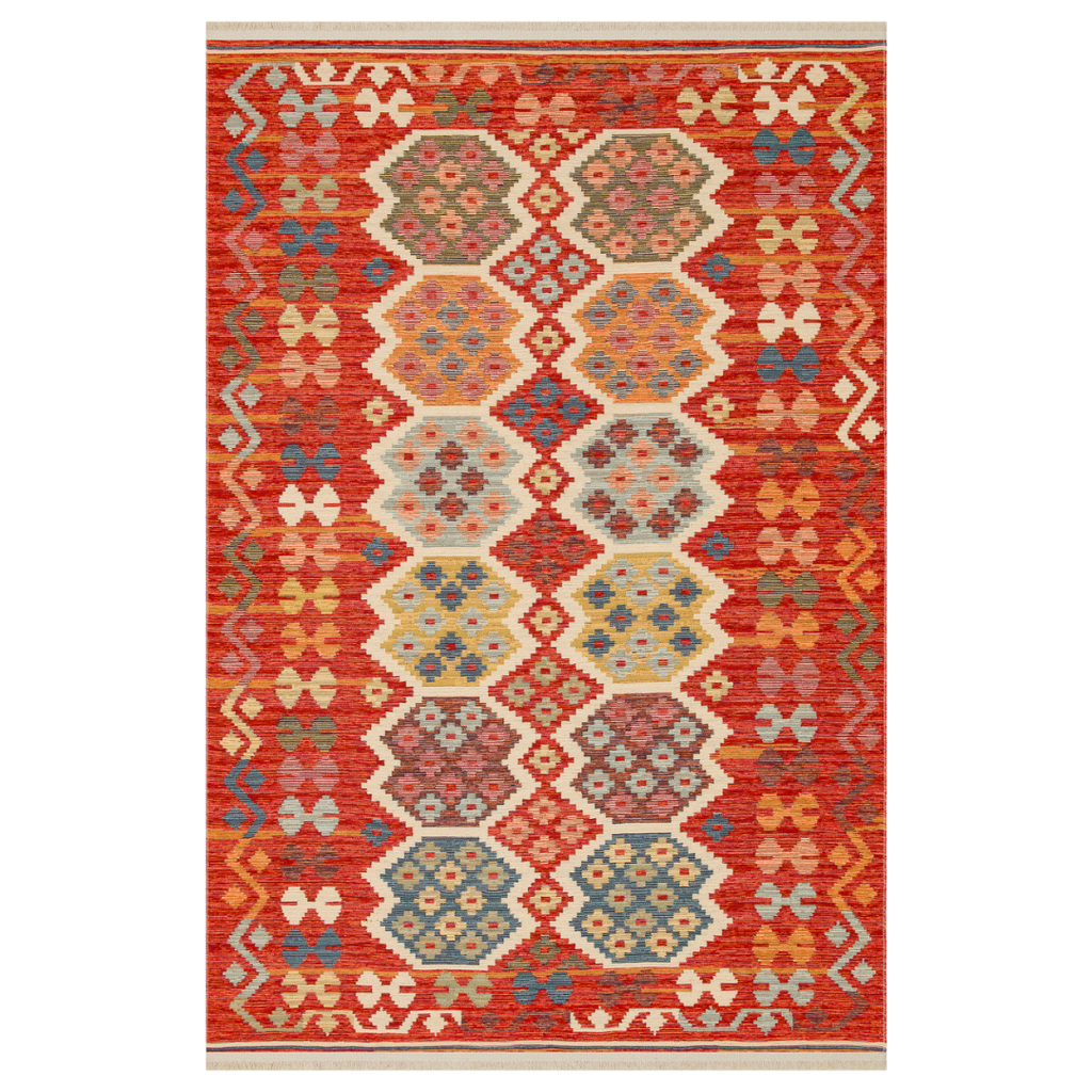 Alfombra Anatolia Crimson Garden – Algodón Reciclado Reversible