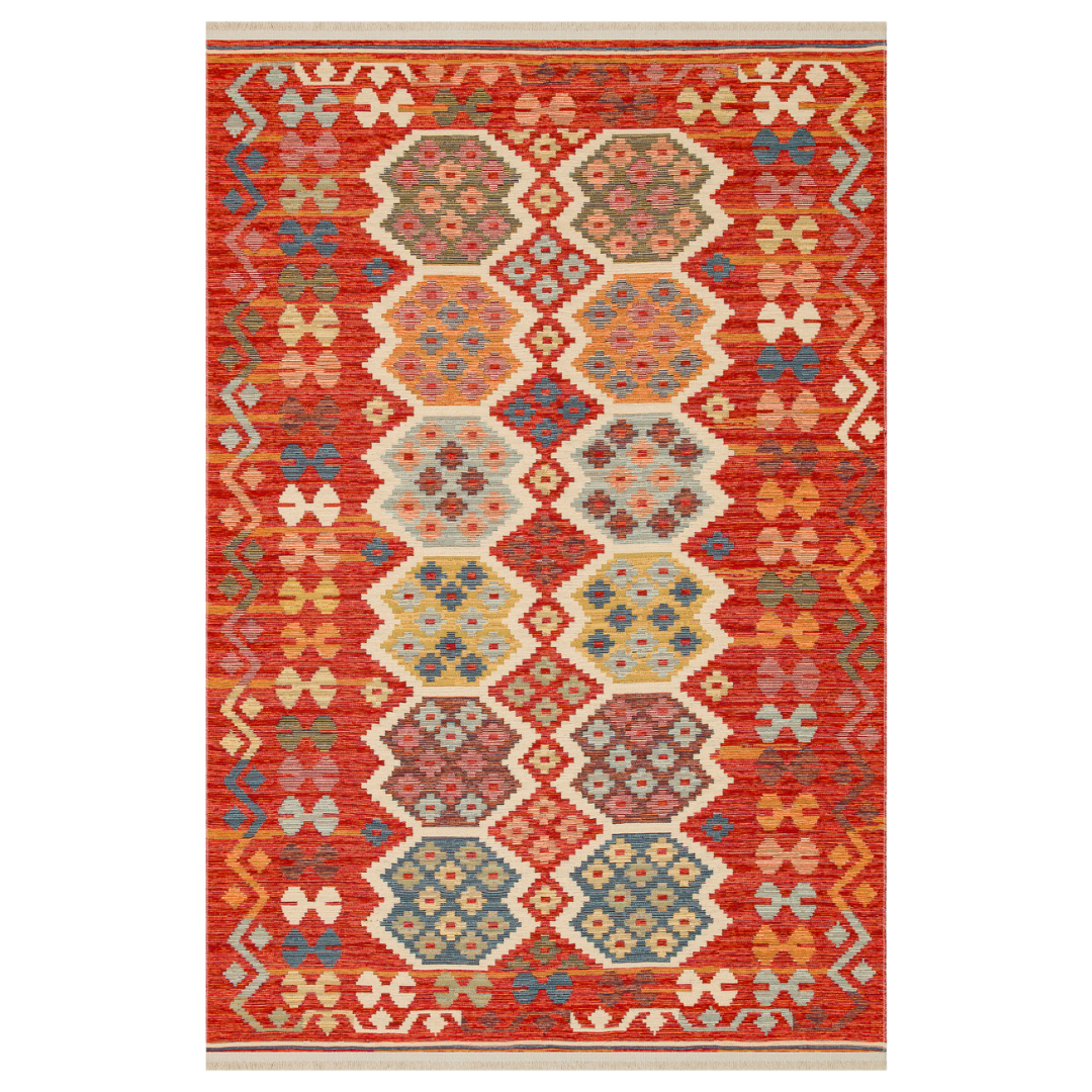 Alfombra Anatolia Crimson Garden – Algodón Reciclado Reversible